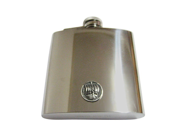 Round Viking Boat 6 Oz. Stainless Steel Flask
