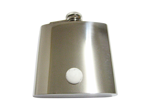 Round White Howlite Gemstone 6 Oz. Stainless Steel Flask