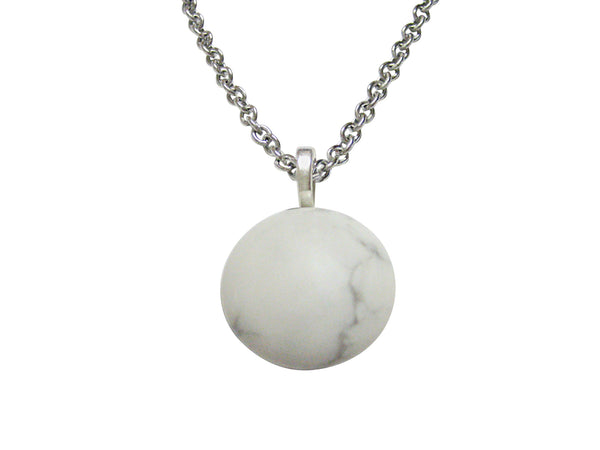 Round White Howlite Gemstone Necklace