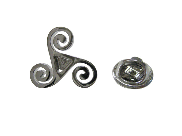 Silver Toned Rounded Celtic Design Lapel Pin