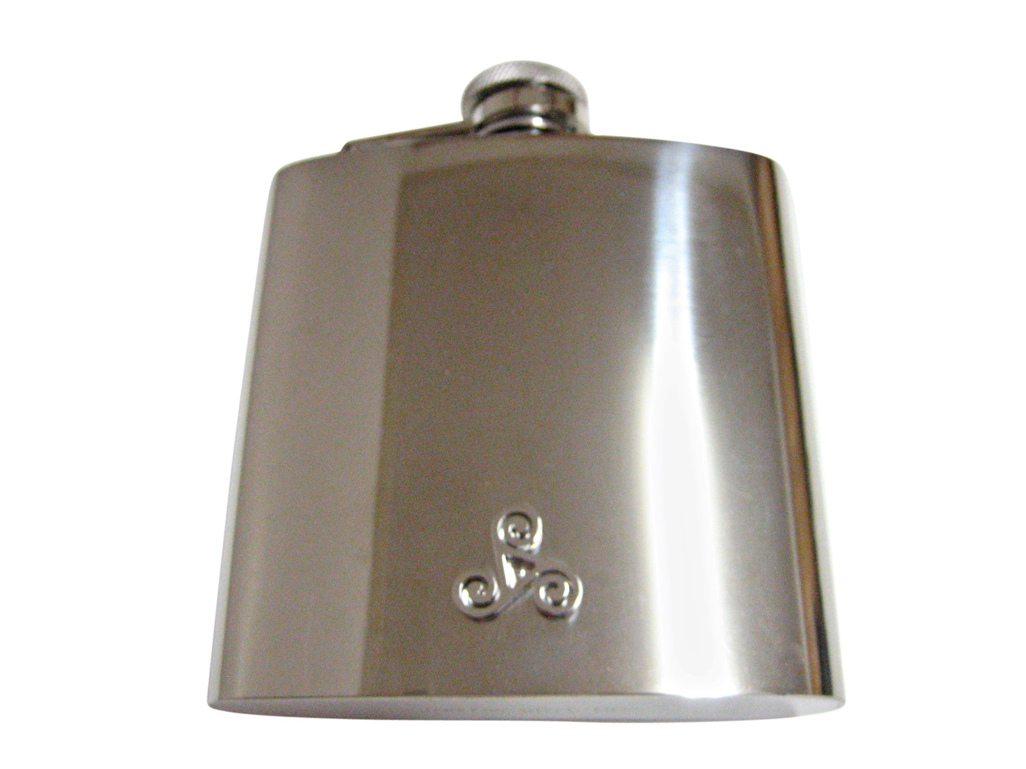 Rounded Celtic Design 6 Oz. Stainless Steel Flask