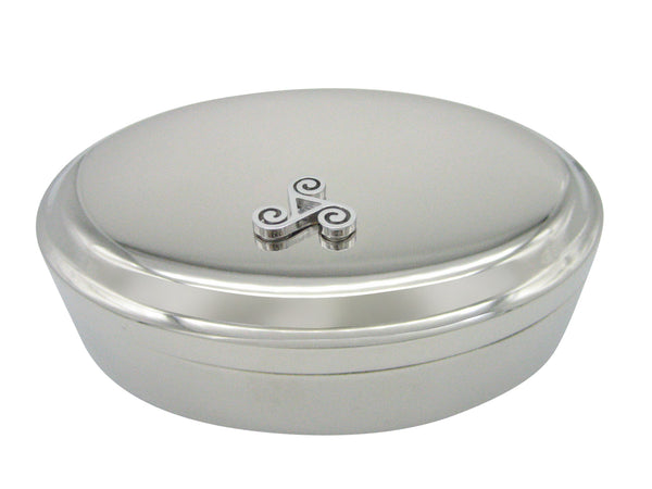 Rounded Celtic Design Pendant Oval Trinket Jewelry Box