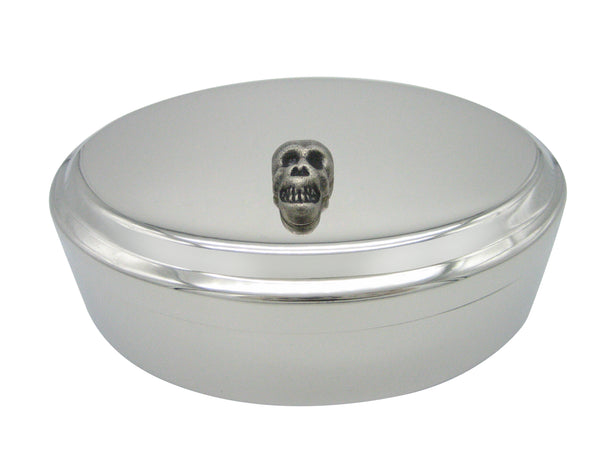 Rounded Skull Pendant Oval Trinket Jewelry Box