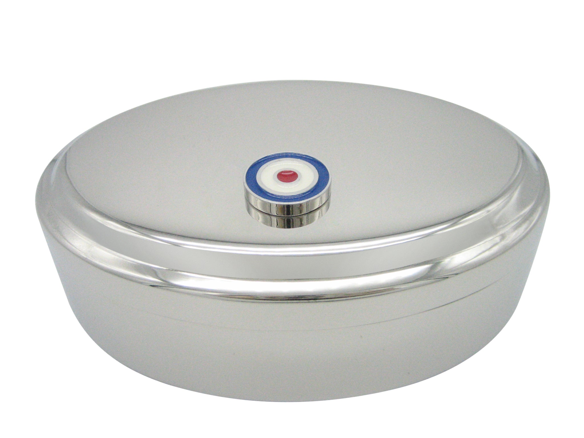 Roundel Design Pendant Oval Trinket Jewelry Box