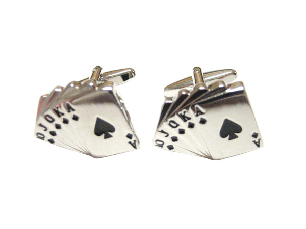 Royal Flush Gambling Poker Cufflinks