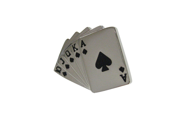 Royal Flush Gambling Poker Lapel Pin