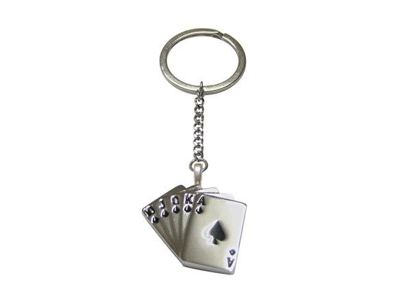 Royal Flush Gambling Poker Pendant Keychain