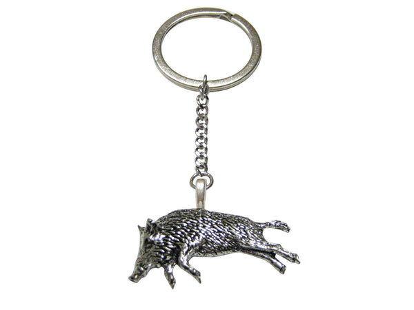 Running Boar Pendant Keychain