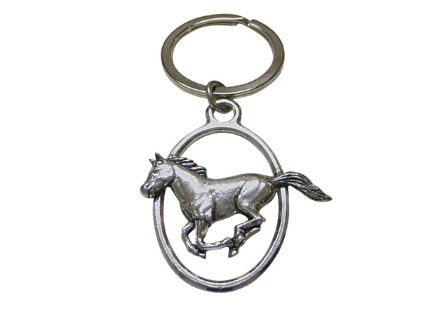 Running Horse Oval Key Chain