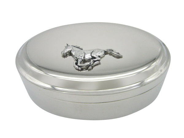 Running Horse Pendant Oval Trinket Jewelry Box