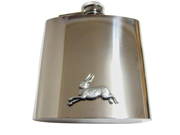 Running Rabbit 6 Oz. Stainless Steel Flask