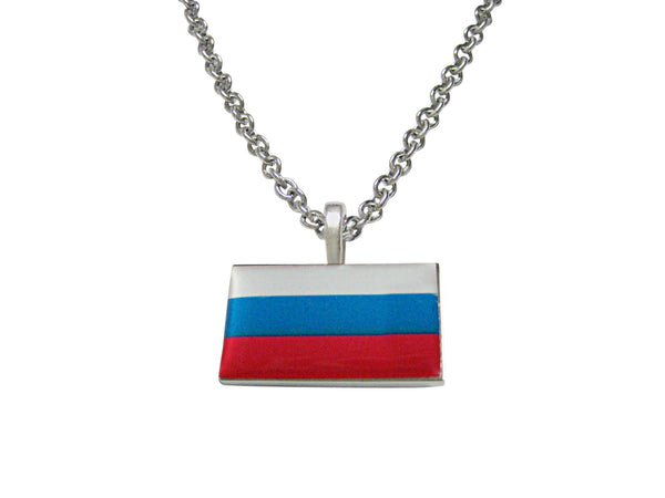 Russia Flag Pendant Necklace