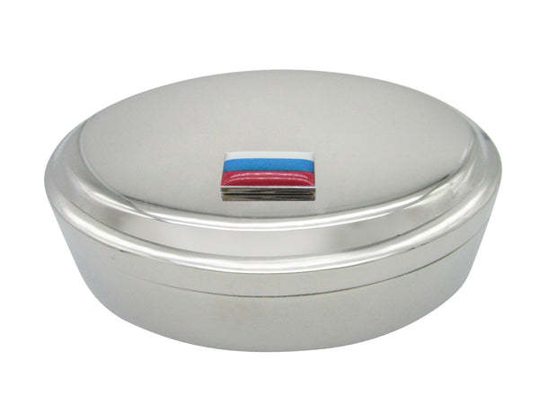 Russia Flag Pendant Oval Trinket Jewelry Box