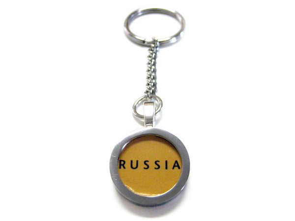 Russia Map Pendant Keychain