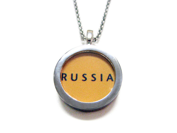 Russia Map Pendant Necklace