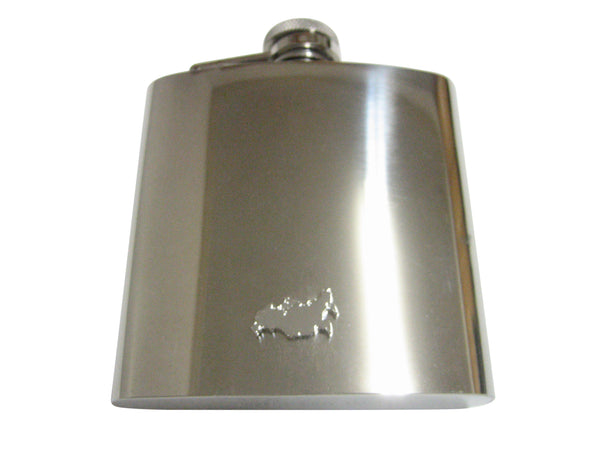 Russia Map Shape Pendant 6 Oz. Stainless Steel Flask