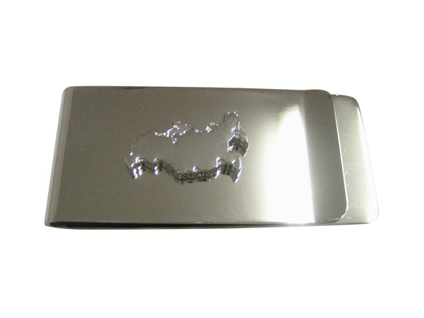 Russia Map Shape Pendant Money Clip