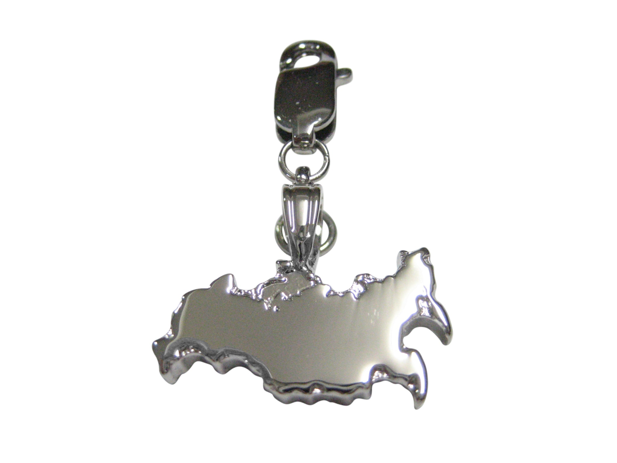Russia Map Shape Pendant Zipper Pull Charm