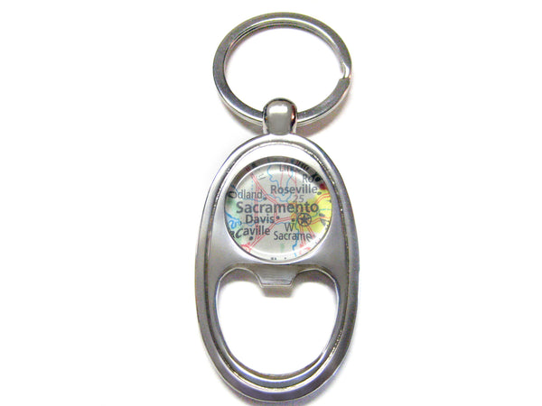 Sacramento California Map Bottle Opener Key Chain