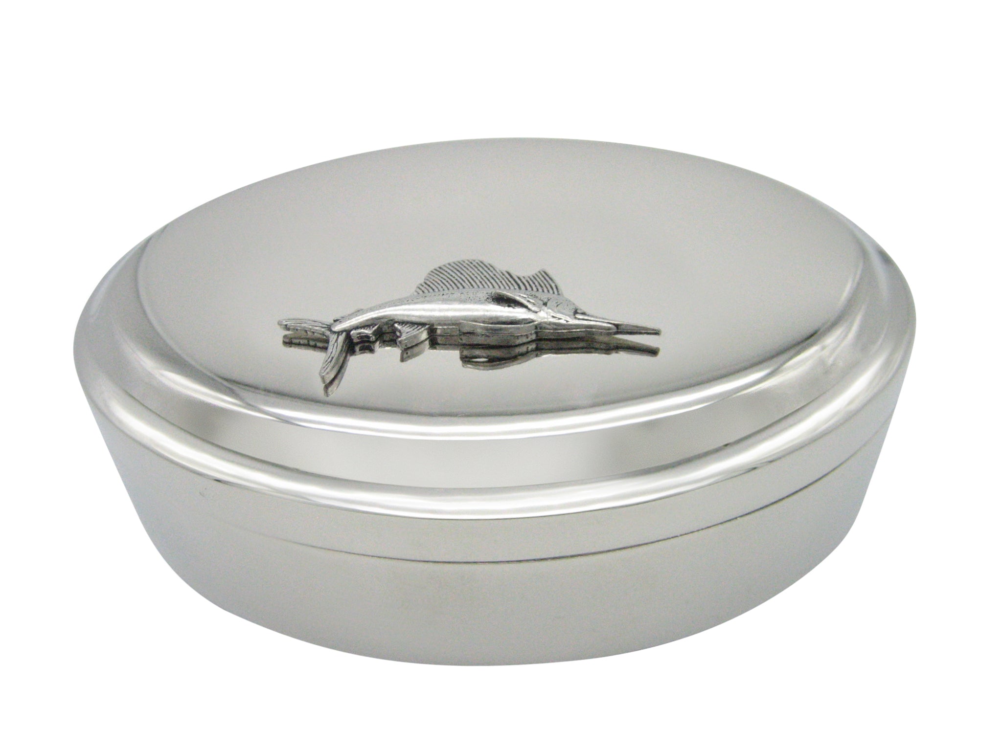 Sail Fish Pendant Oval Trinket Jewelry Box
