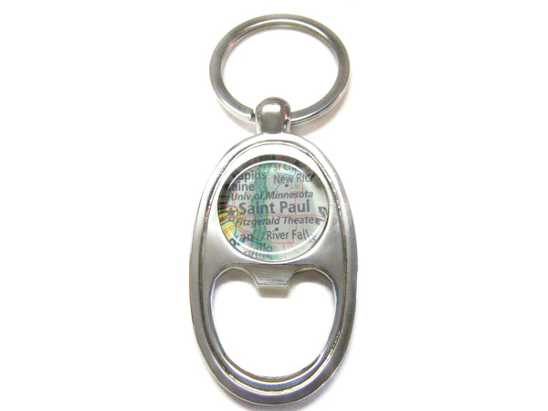 Saint Paul Minnesota Bottle Map Bottle Opener Key Chain