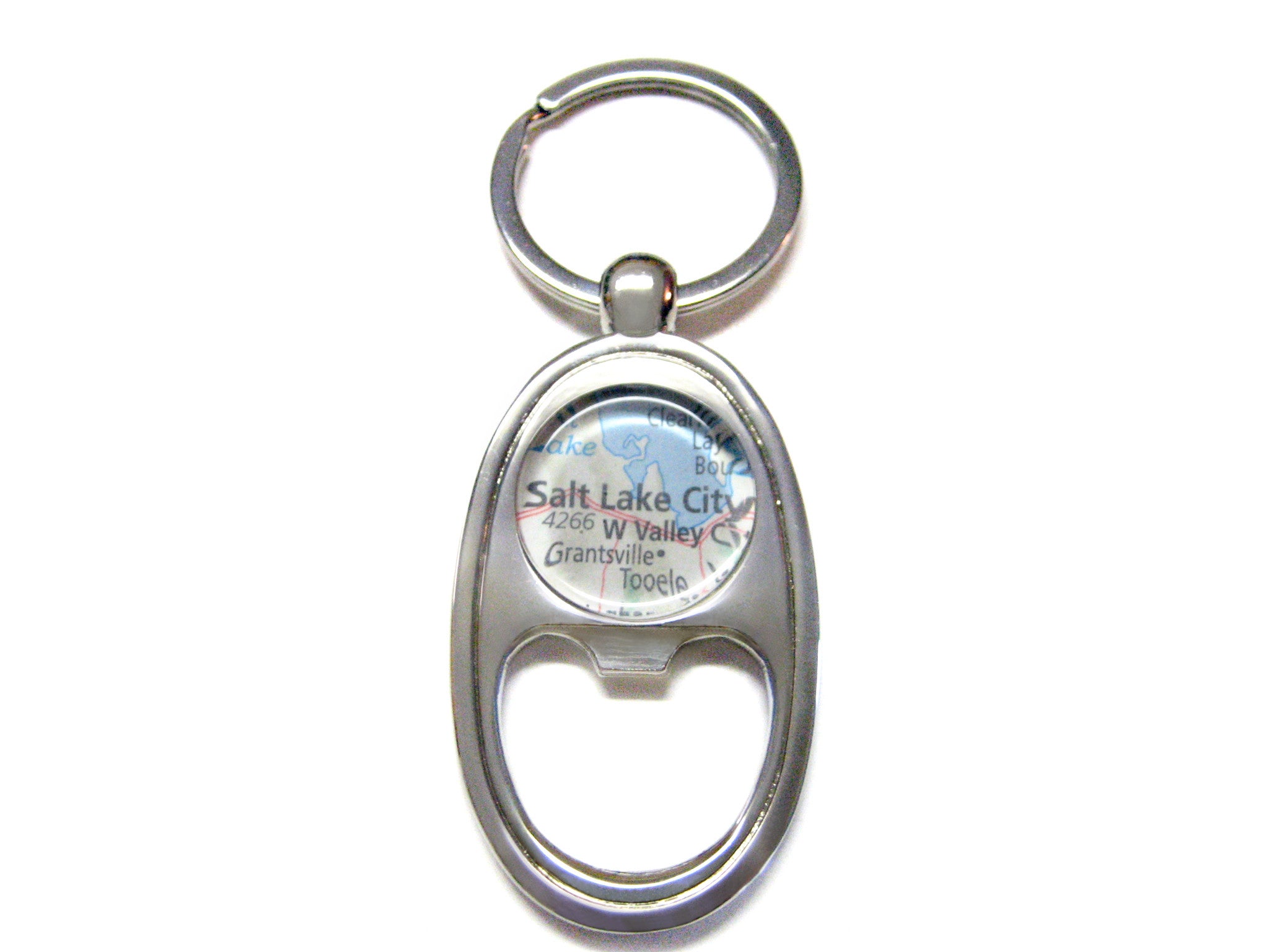 Salt Lake City Utah Map Bottle Opener Key Chain