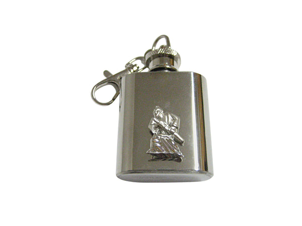 Samurai Warrior 1 Oz. Stainless Steel Key Chain Flask