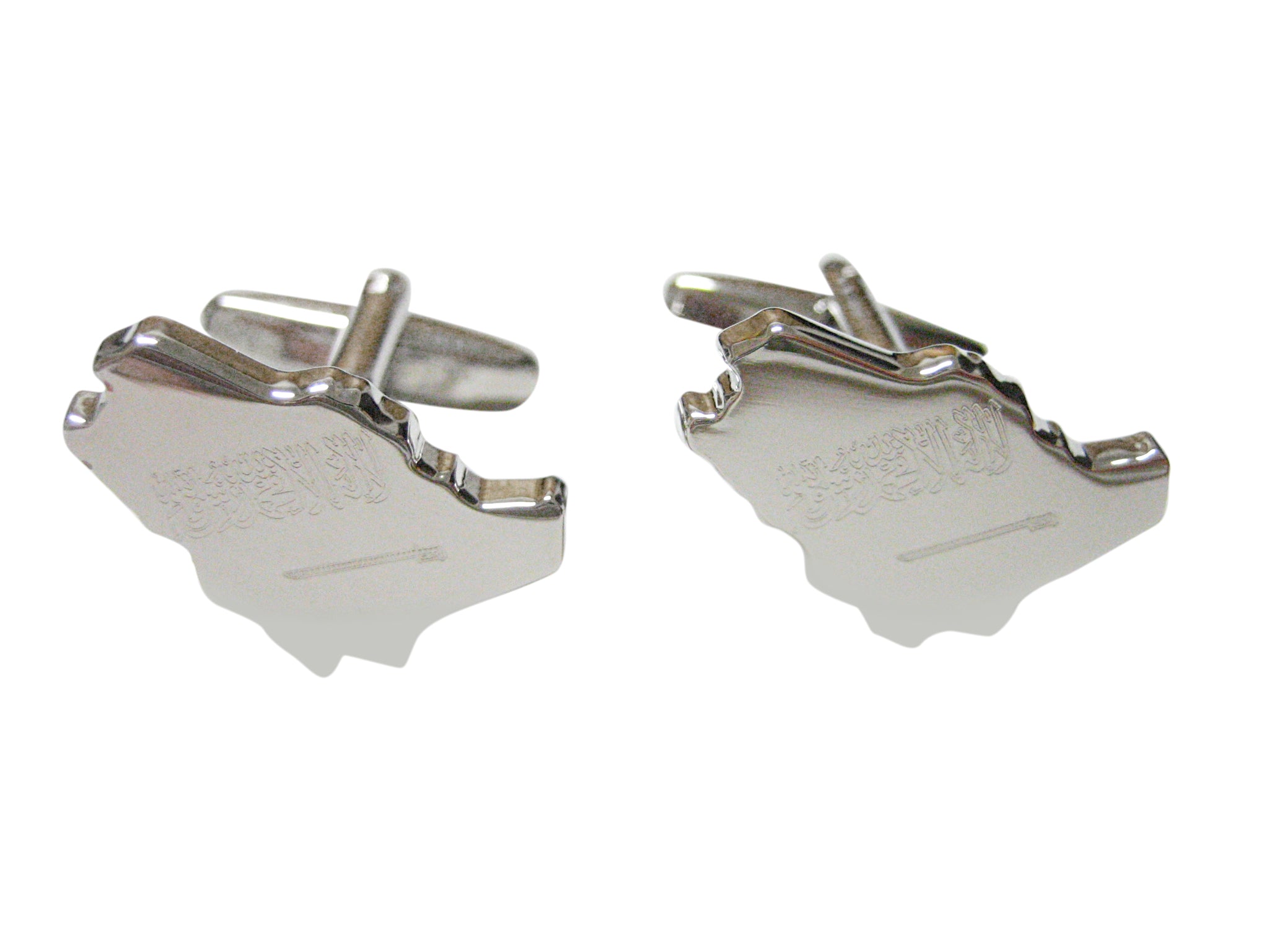 Saudi Arabia Map Shape and Flag Design Cufflinks