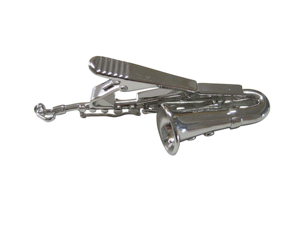 Full Length Detailed Saxophone Musical Instrument Tie Clips