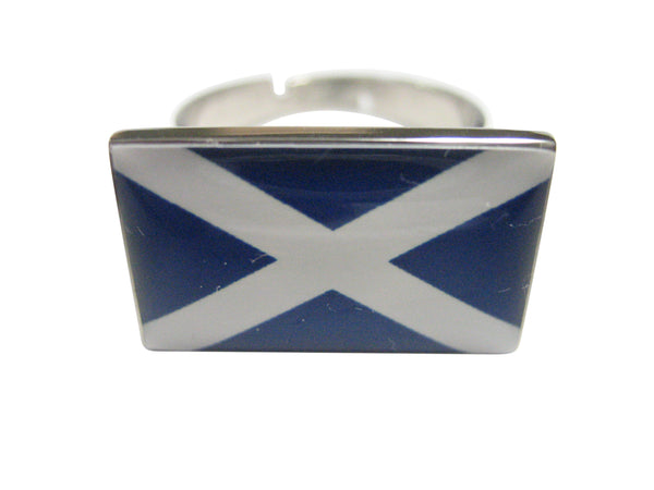 Scotland Flag Adjustable Size Fashion Ring