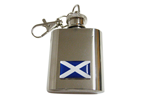 Scotland Flag Pendant 1 Oz. Stainless Steel Key Chain Flask