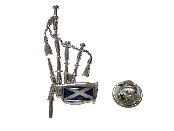 Scotland Flag Scottish Bag Pipes Music Instrument Lapel Pin