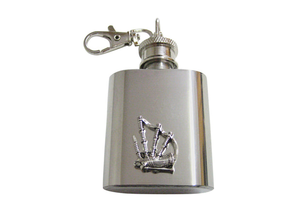 Scottish Bag Pipes 1 Oz. Stainless Steel Key Chain Flask