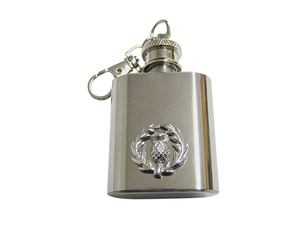 Scottish Thistle 1 Oz. Stainless Steel Key Chain Flask