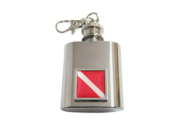 Scuba Diving Flag 1 Oz. Stainless Steel Key Chain Flask