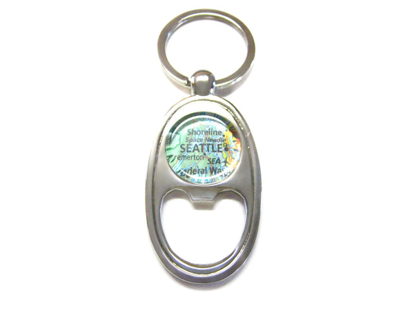 Seattle Washington Map Bottle Opener Key Chain