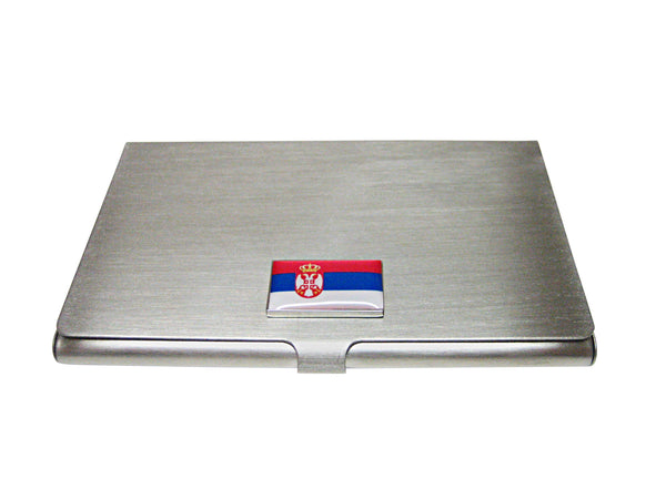 Serbia Flag Pendant Business Card Holder