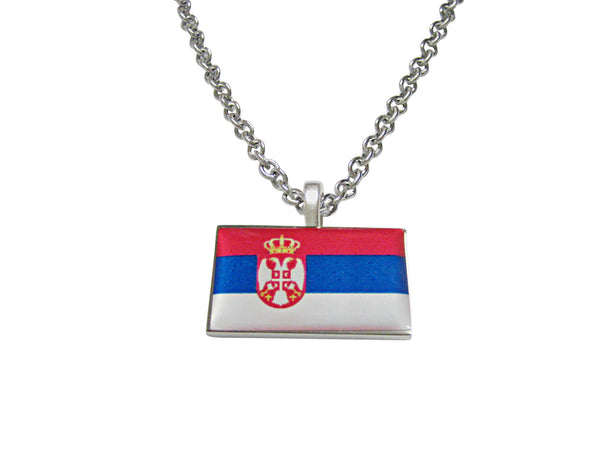 Serbia Flag Pendant Necklace