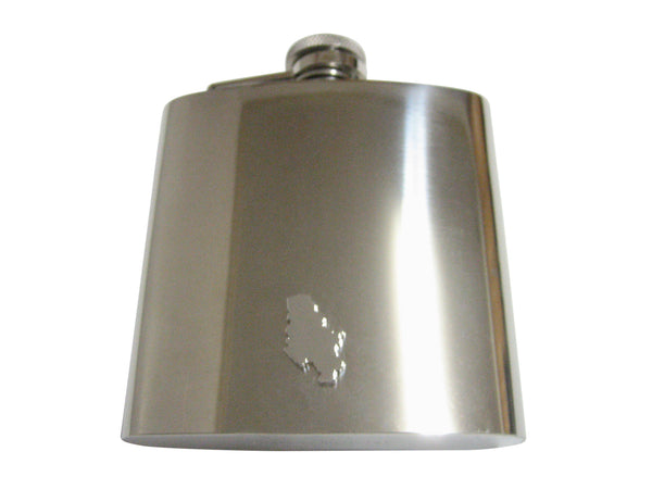 Serbia Map Shape Pendant 6 Oz. Stainless Steel Flask