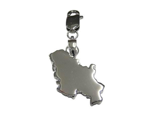 Serbia Map Shape Pendant Zipper Pull Charm
