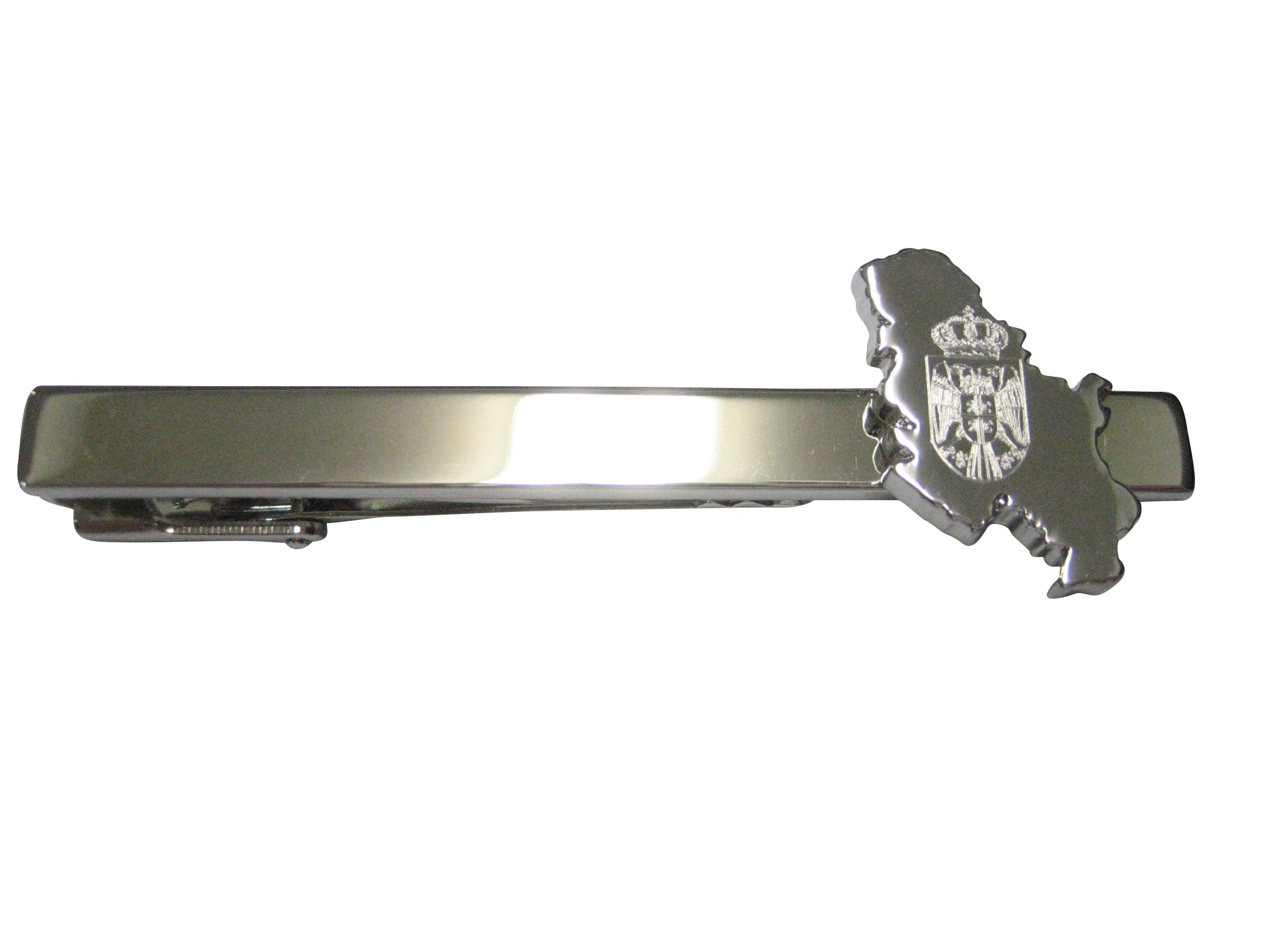 Serbia Map Shape and Flag Design Tie Clip