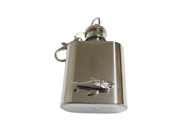 Shark 1 Oz. Stainless Steel Key Chain Flask