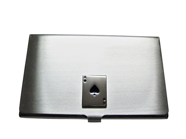 Shiny Ace of Spades Business Card Holder