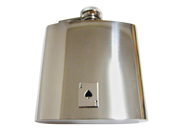 Shiny Ace of Spades 6 Oz. Stainless Steel Flask