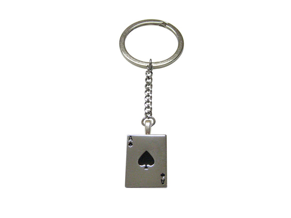 Shiny Ace of Spades Pendant Keychain