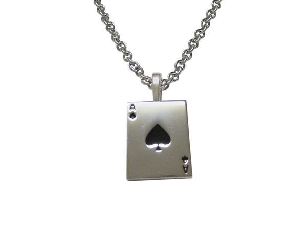Shiny Ace of Spades Pendant Necklace
