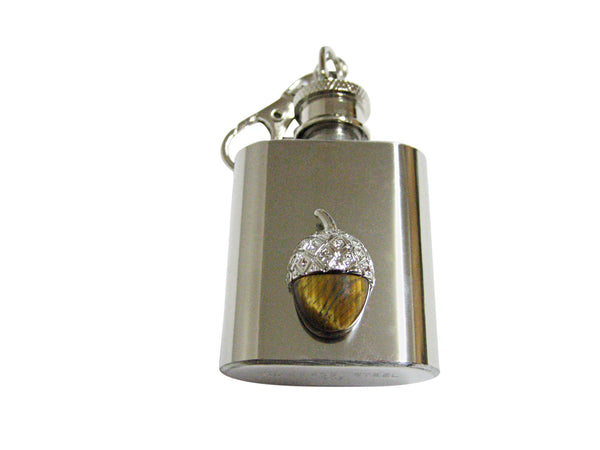 Shiny Acorn 1 Oz. Stainless Steel Key Chain Flask