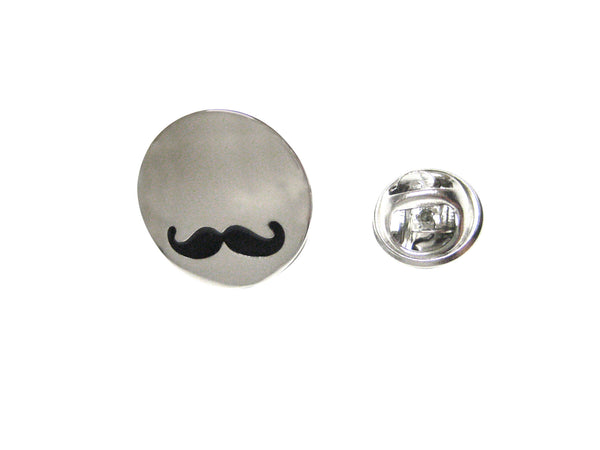 Shiny Circular Hipster Mustache Lapel Pin
