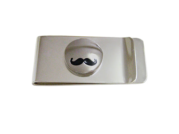 Shiny Circular Hipster Mustache Money Clip