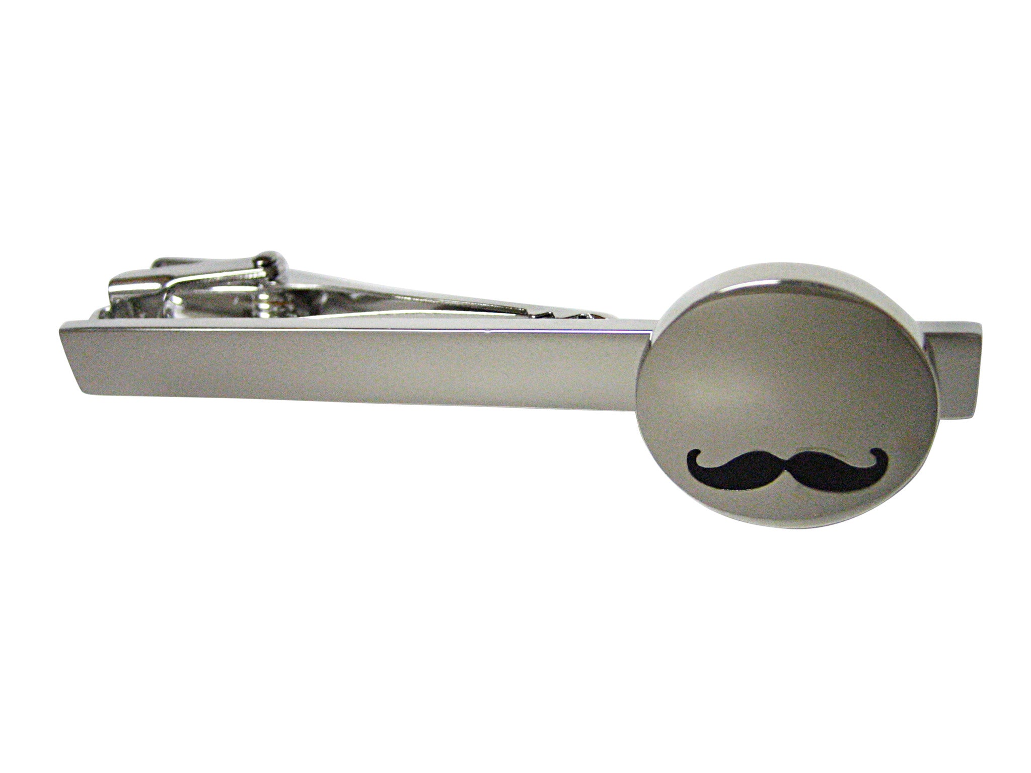 Shiny Circular Hipster Mustache Square Tie Clip
